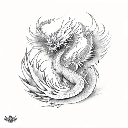 arm band Phoenix dragon tattoo design idea