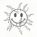 smiley face with bleeding bullet hole and X's with eyes  tattoo design idea