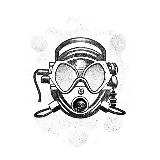 diver with a diving helmet  tattoo design idea