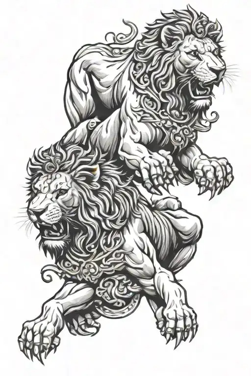 3 Lions, Christianity, Kickboxen tattoo design idea