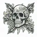Blood is thicker than water skull tattoo design idea