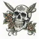 Blood is thicker than water skull tattoo design idea