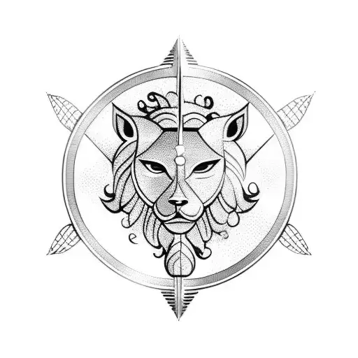 Male Sagittarius female Leo  tattoo design idea