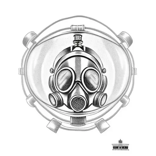 soldier with gas mask tattoo design idea