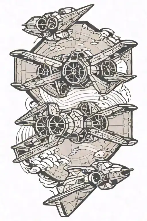 Star Wars tie fighter jet tattoo design idea
