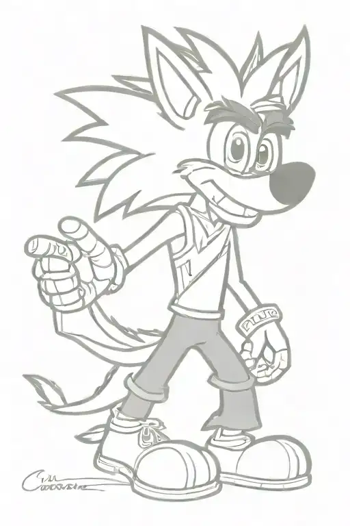 crash bandicoot California tattoo design idea