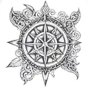 Vikings compass rune tattoo design idea