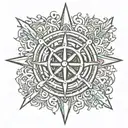 Vikings compass rune tattoo design idea