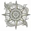 Vikings compass rune tattoo design idea