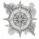 Vikings compass rune tattoo design idea
