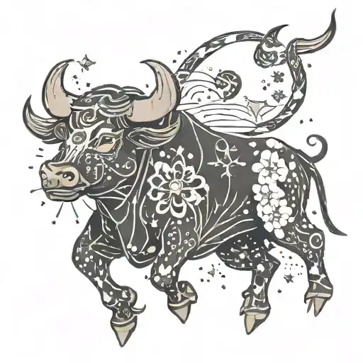 Taurus constellation tattoo design idea