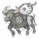 Taurus constellation tattoo design idea