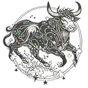 Taurus constellation tattoo design idea
