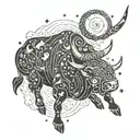 Taurus constellation tattoo design idea