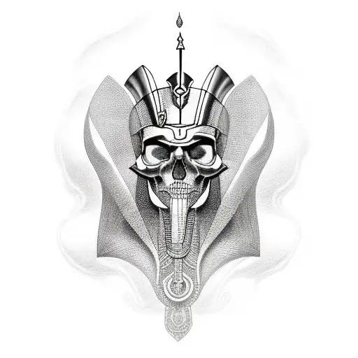 pharaoh skull  tattoo design idea