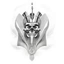 pharaoh skull  tattoo design idea