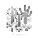 saguaro cactus blossoms tattoo design idea