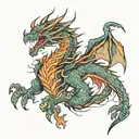 Fire dragon wrapped tattoo design idea