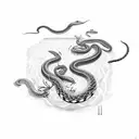 the snake fights with the scorpion tattoo design idea