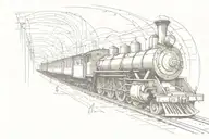 steam train in tunnel tattoo design idea