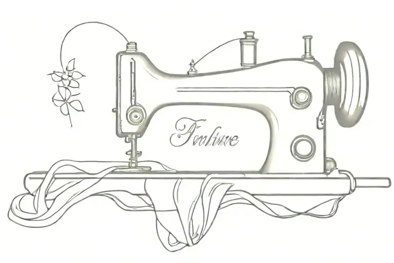 sewing machine tattoo design idea