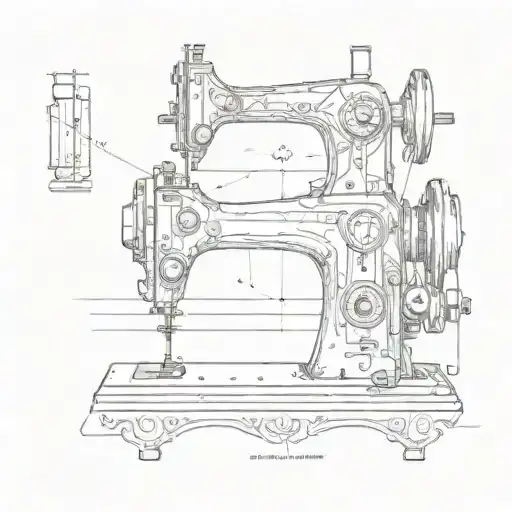 modern sewing machine  tattoo design idea