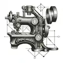 sewing machine needle transforming tattoo design idea