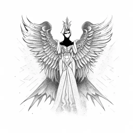 a sleeve of fallen angel tattoo design idea