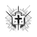 cross with lightning tattoo design idea