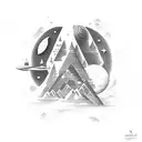 Astronaut exploring a surreal landscape inspired by Nordeste tattoo design idea