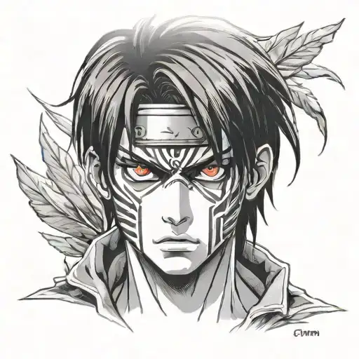 eren yeager with titan eyelines tattoo design idea