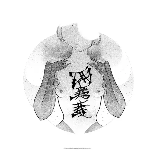 A tattoo of a woman's silhouette formed by elegant calligraphy with the word 'MUSE', showcasing the A tattoo of a woman' tattoo design idea