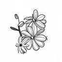 daisy, hyacinth, pansy tattoo design idea