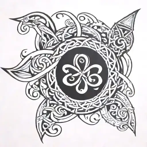 creation symbol intertwined tattoo design idea