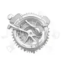 wrenches, pistons, gears, $100 bills, and a semi truck in a collage tattoo design idea