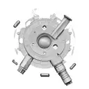 wrenches, pistons, gears, $100 bills, and a semi truck in a collage tattoo design idea