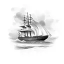 Ship in storm tattoo design idea