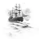 Ship in storm tattoo design idea