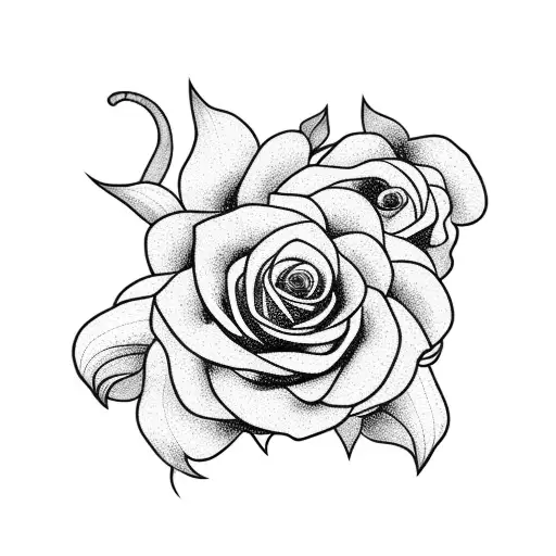 arya with flowers tattoo design idea
