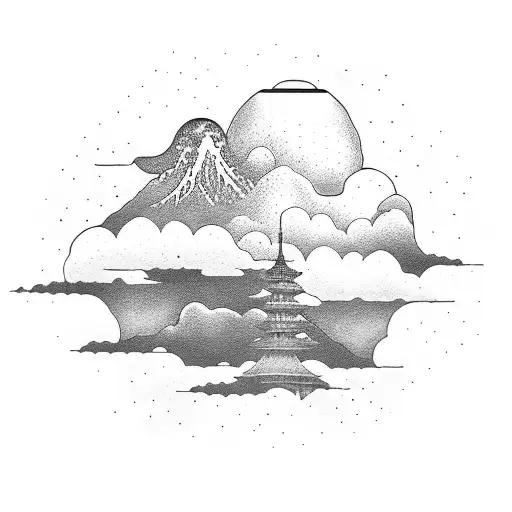 japanese clouds tattoo design idea