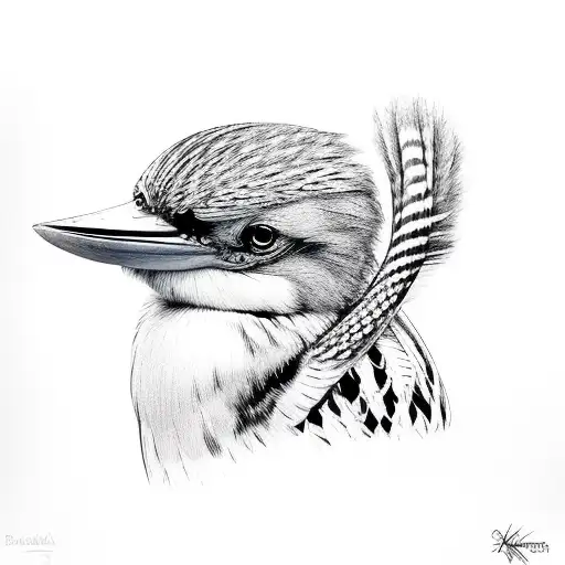 Kookaburra with a snake in its beak tattoo design idea