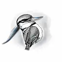 Kookaburra holding a snake in its beak tattoo design idea