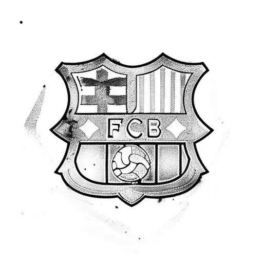 Fc Barcelona logo with color tattoo design idea