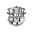 Fc Barcelona logo with color tattoo design idea