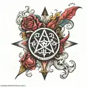 god symbol in alchemy tattoo design idea