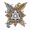 god symbol in alchemy tattoo design idea