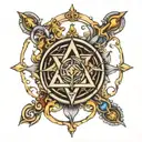 god symbol in alchemy tattoo design idea