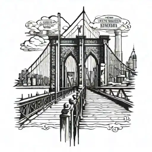 1990 Roman numerals in the Brooklyn bridge leading tattoo design idea