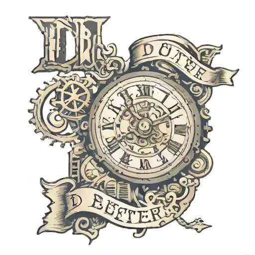tattoo on inside of forearm that says "DO BETTER" in steampunk theme clock each letter is a number on the clock tattoo design idea
