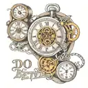 tattoo on inside of forearm that says "DO BETTER" in steampunk theme clock each letter is a number on the clock tattoo design idea